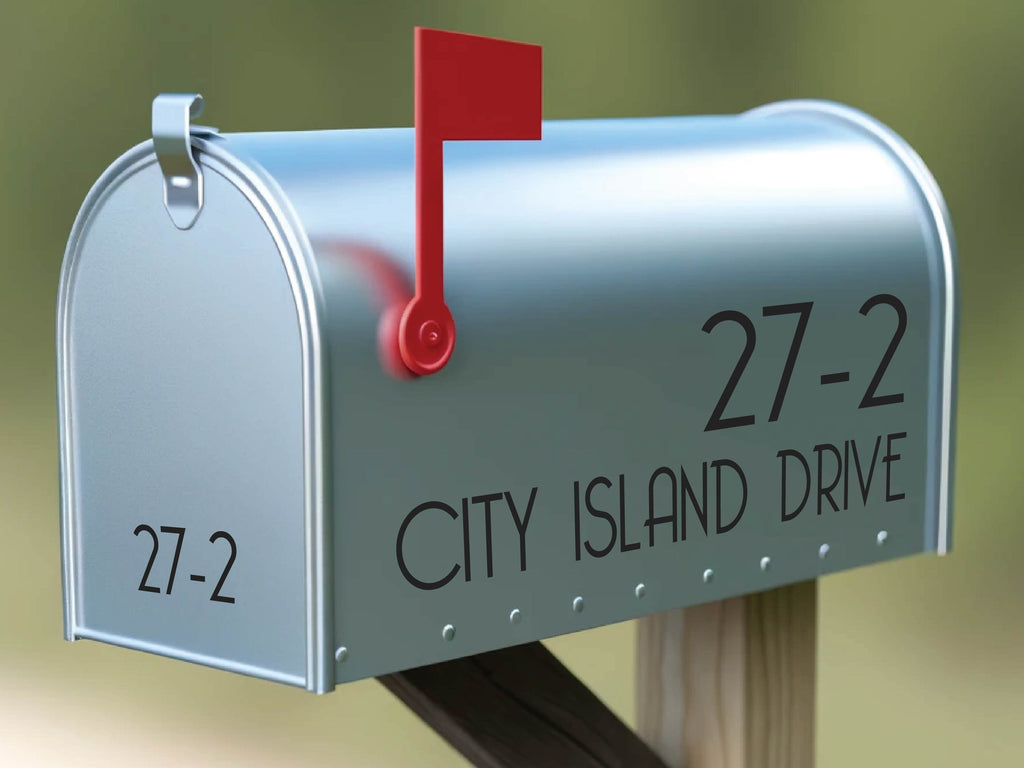 Personalized mailbox decal with house numbers for easy identification