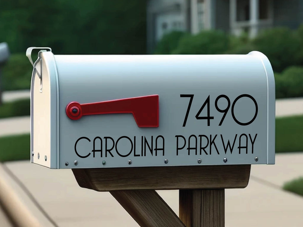 Custom-designed mailbox lettering and numbers for outdoor use