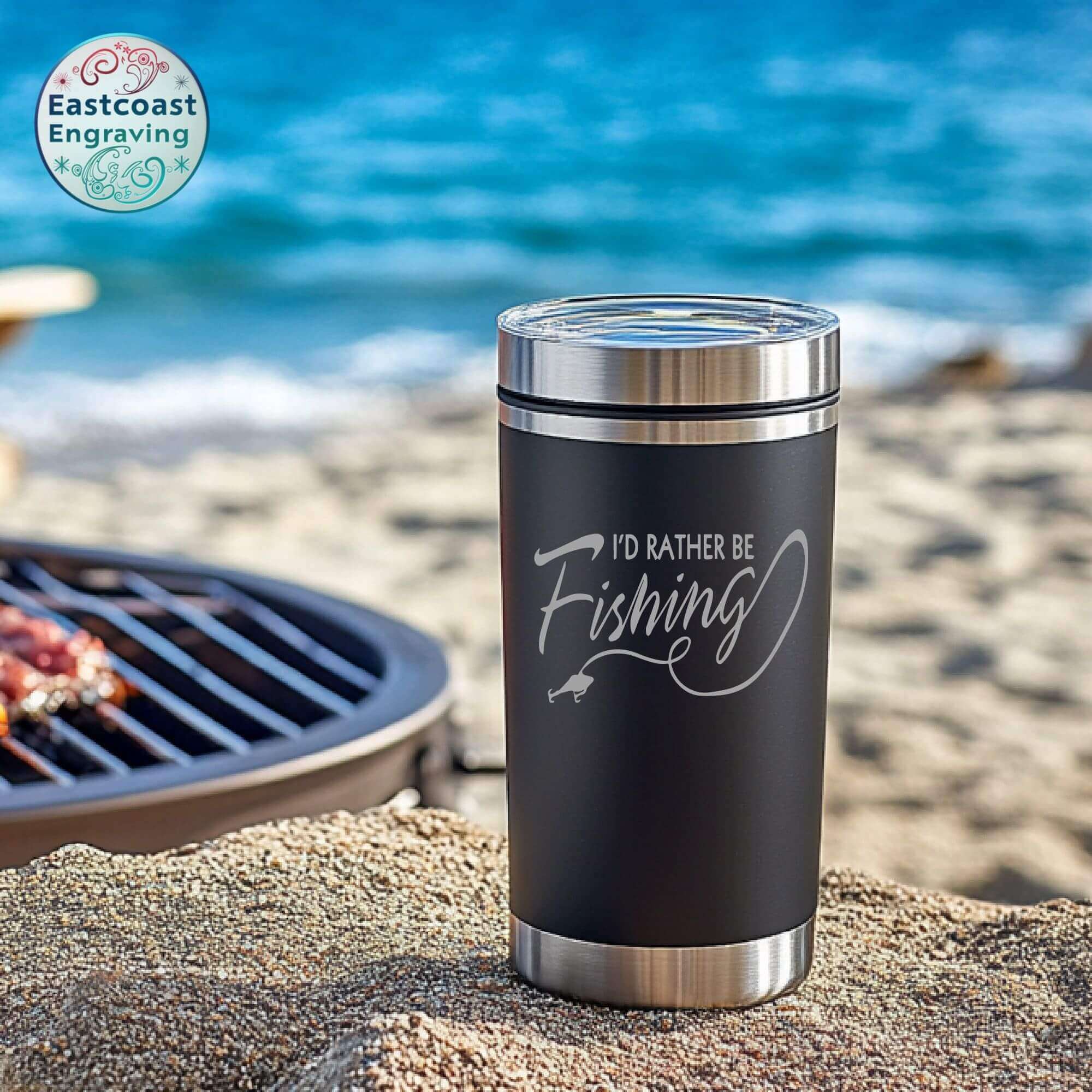 Personalized fishing decal for cups and mugs – durable and waterproof