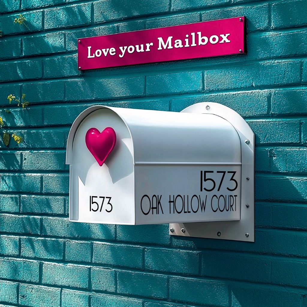 Custom reflective mailbox stickers and engraved mailbox numbers for personalized address visibility