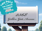 custom mailbox number decal with address line in bold font