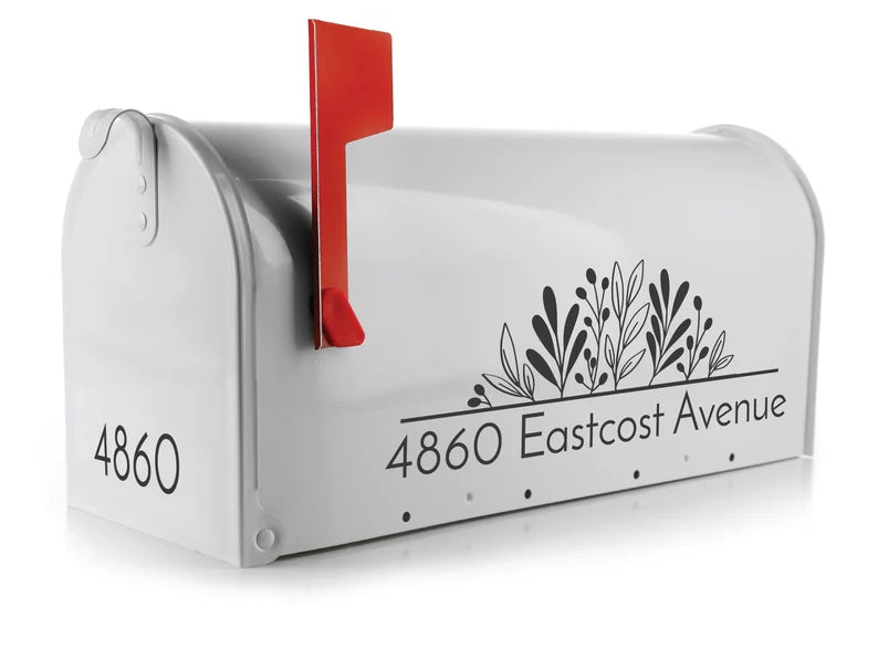 Custom mailbox stickers and address decals for mailboxes with house numbers