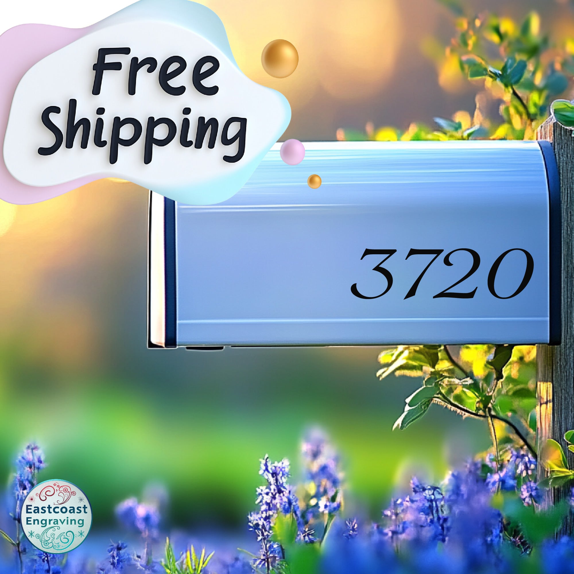 Durable vinyl mailbox decals in bold colors