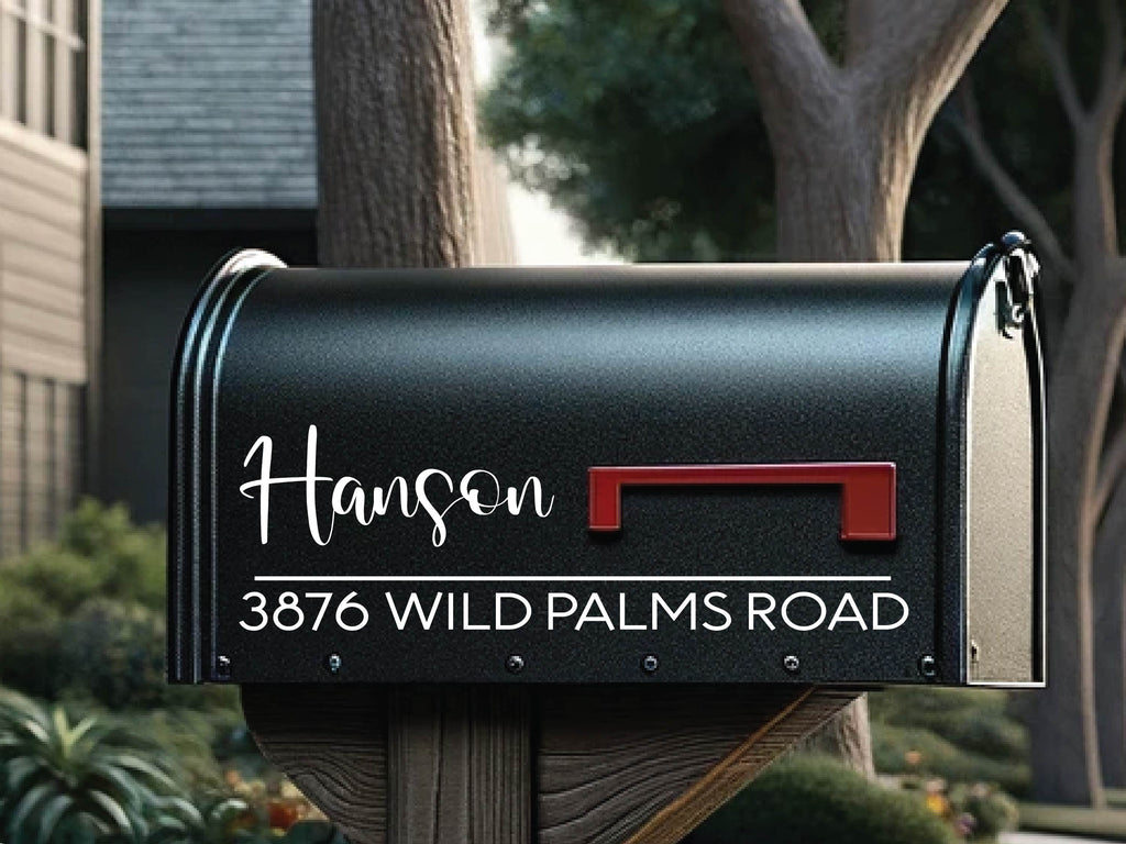 Elegant mailbox sticker in custom design for clear visibility