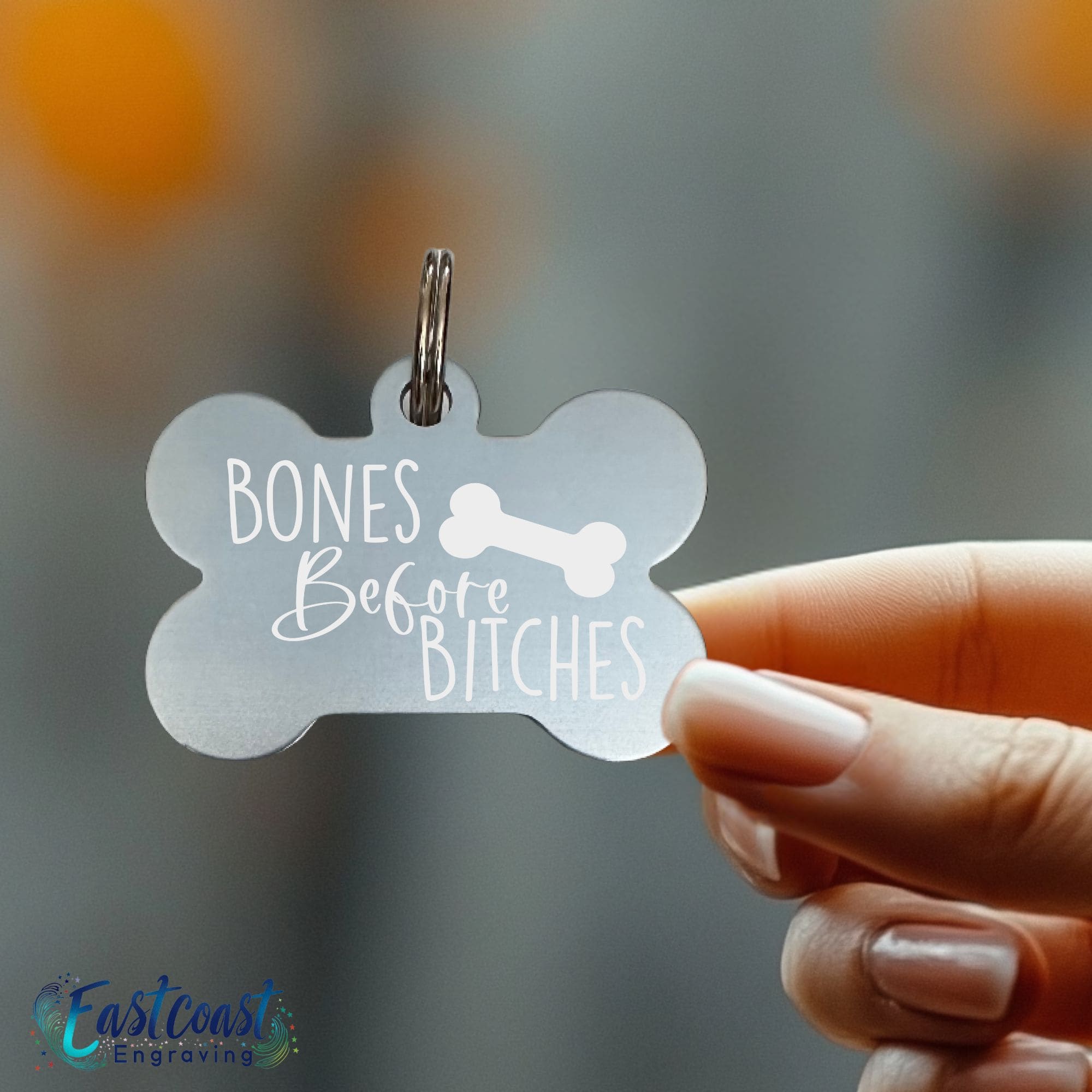 Stylish engraved dog name tags with funny sayings