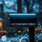 Durable mailbox address decal in white vinyl