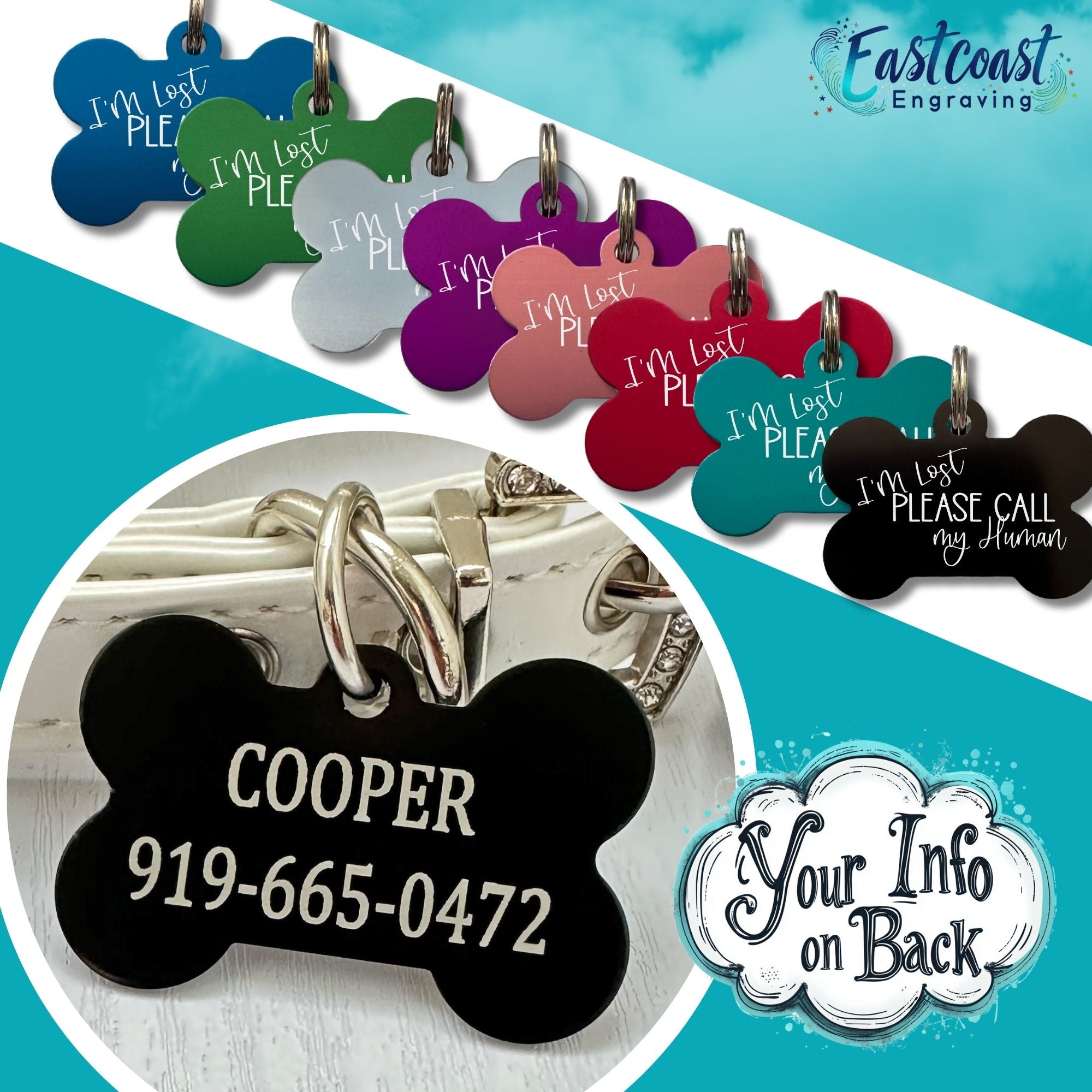 Personalized Pet Collar Tag – Lightweight and Durable