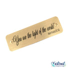 Faith-based engraved nameplate with Matthew 5:14 – You are the light of the world