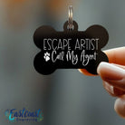 Personalized dog collar name tag in black, featuring custom engraving