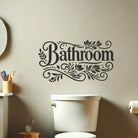 Flower vinyl bathroom decal installed in modern bathroom