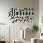 Floral wall decal displayed above sink for bathroom decor