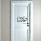 Flower bathroom wall sticker applied to smooth door surface