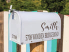 Front door mailbox number decal in vinyl