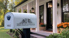Full-size floral address decal with house number and decorative flower design