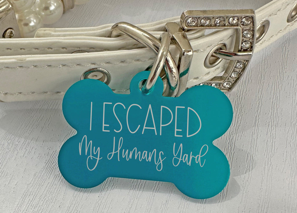 Humorous 'I Escaped' Dog ID Tag - Personalized Pet Safety Accessory - Eastcoast Engraving