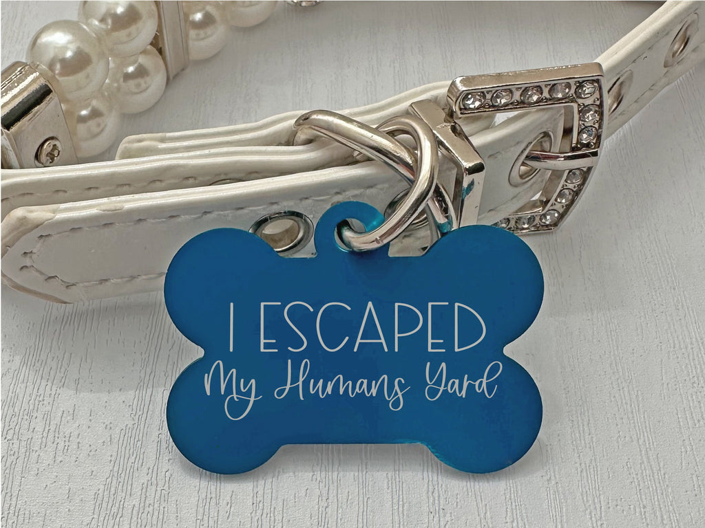 Humorous 'I Escaped' Dog ID Tag - Personalized Pet Safety Accessory - Eastcoast Engraving