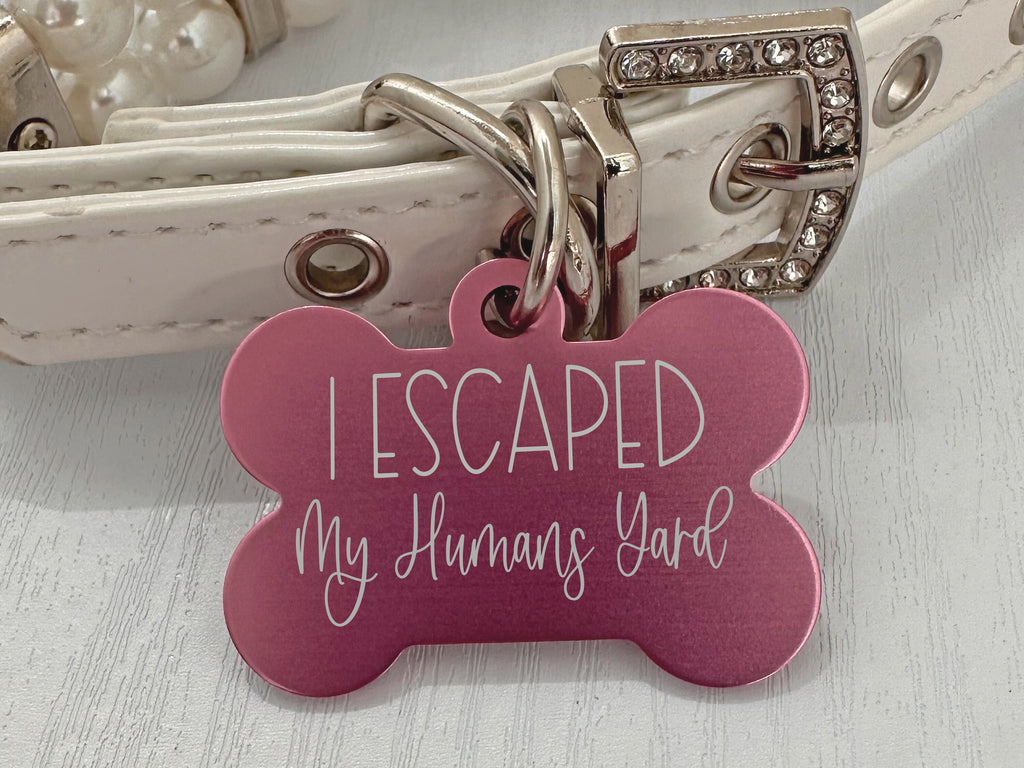 Humorous 'I Escaped' Dog ID Tag - Personalized Pet Safety Accessory - Eastcoast Engraving