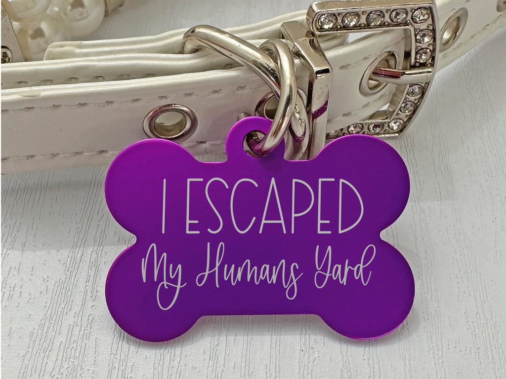 Humorous 'I Escaped' Dog ID Tag - Personalized Pet Safety Accessory - Eastcoast Engraving