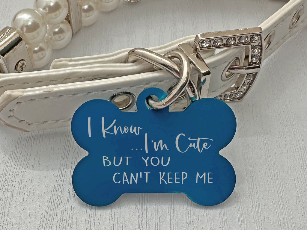 I Know I’m Cute" Pet ID Tag - Cheeky & Customizable - Eastcoast Engraving