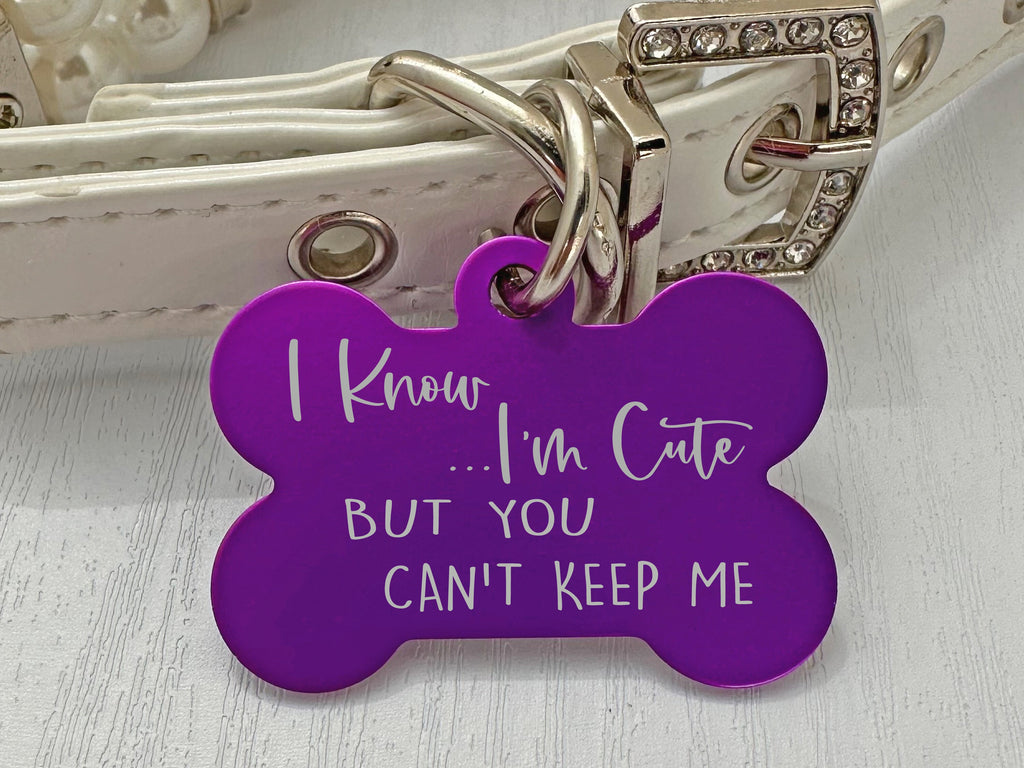 I Know I’m Cute" Pet ID Tag - Cheeky & Customizable - Eastcoast Engraving