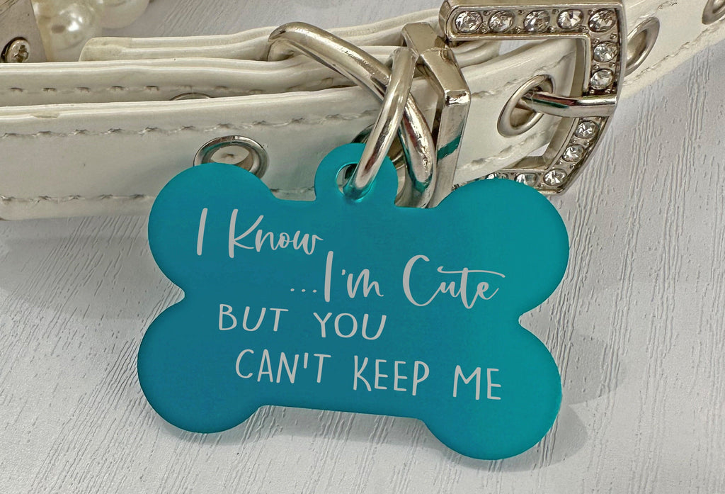 I Know I’m Cute" Pet ID Tag - Cheeky & Customizable - Eastcoast Engraving