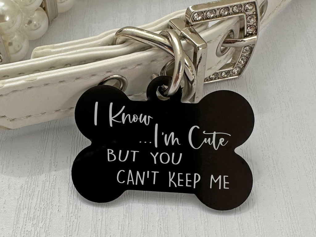 I Know I’m Cute" Pet ID Tag - Cheeky & Customizable - Eastcoast Engraving