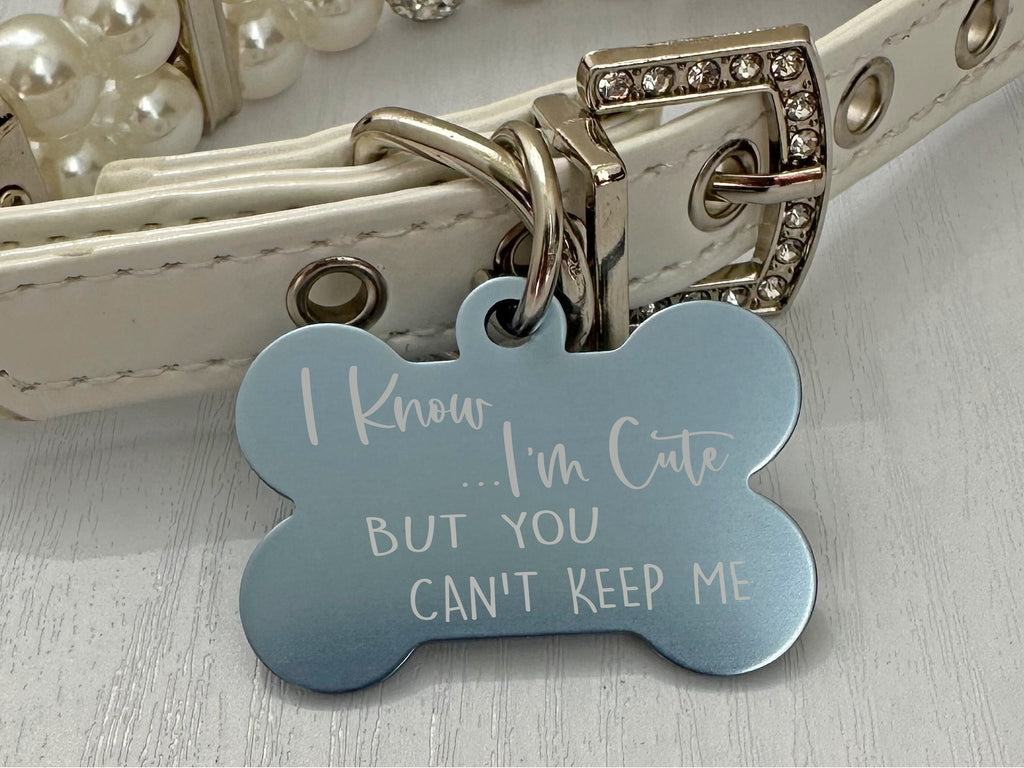 I Know I’m Cute" Pet ID Tag - Cheeky & Customizable - Eastcoast Engraving