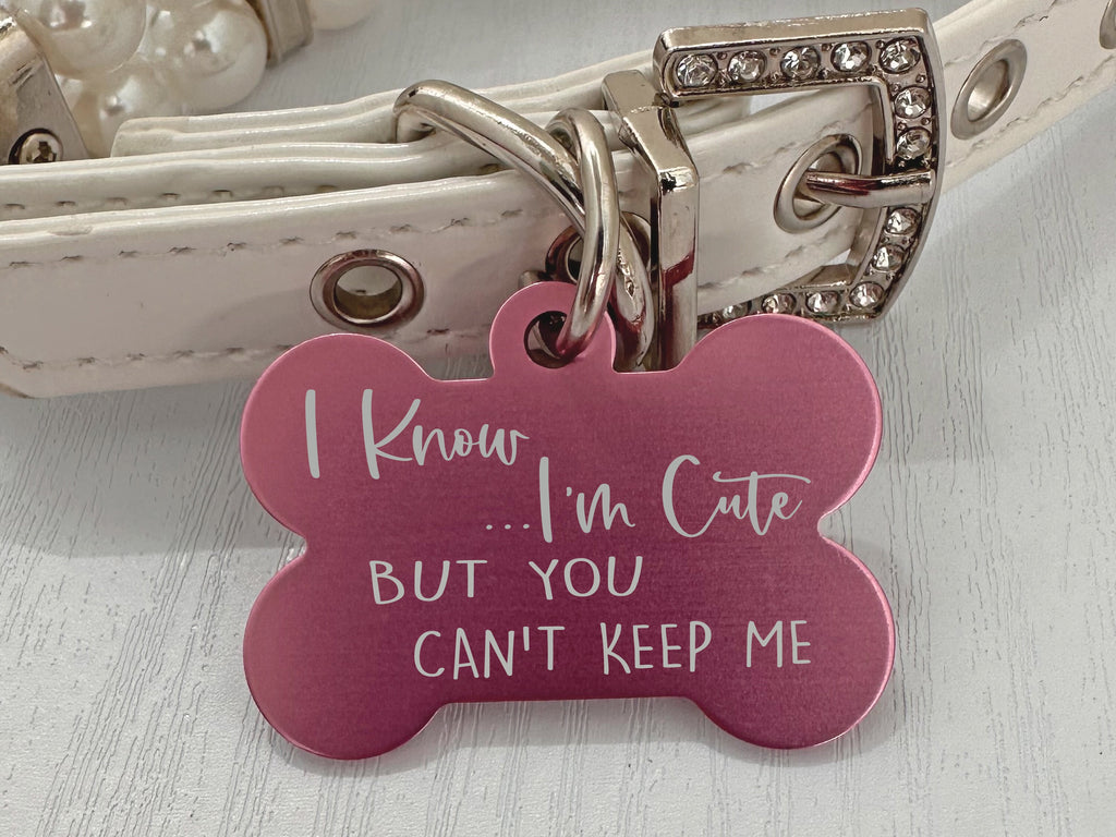 I Know I’m Cute" Pet ID Tag - Cheeky & Customizable - Eastcoast Engraving