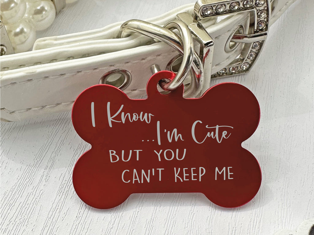 I Know I’m Cute" Pet ID Tag - Cheeky & Customizable - Eastcoast Engraving