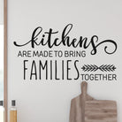 kitchens bring families together wall decal displayed in modern kitchen