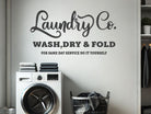 Laundry Co Wall Decal, Wash Dry Fold vinyl decor for laundry rooms
