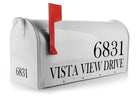 front-facing door number decal paired with side lettering