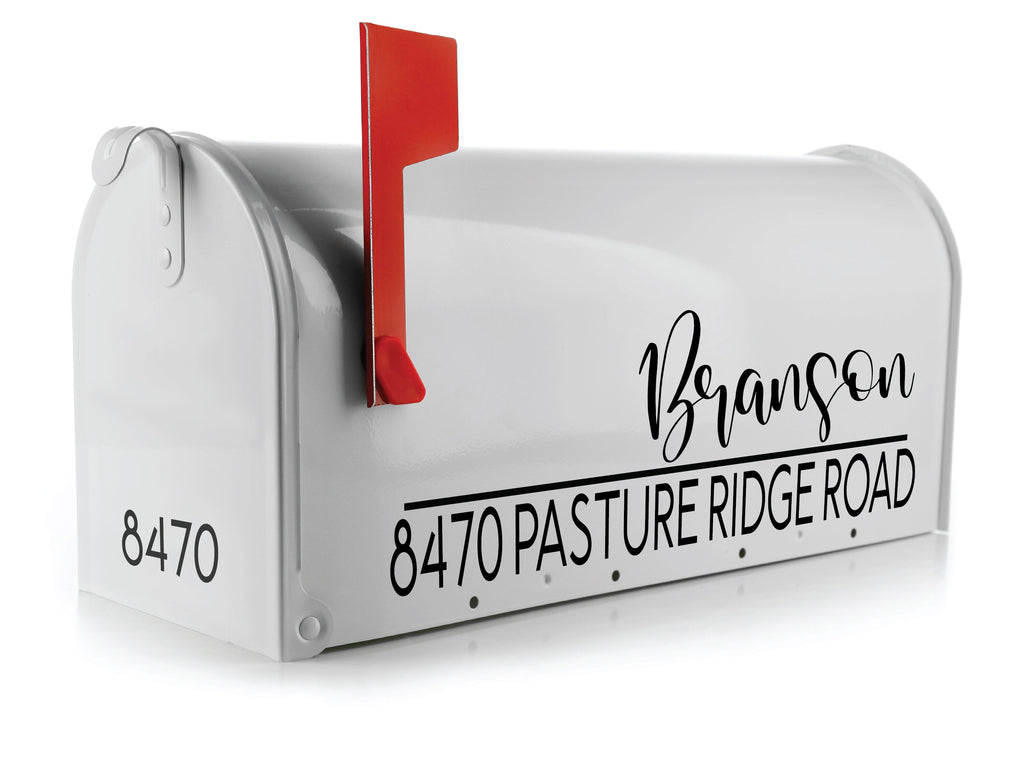 Custom-designed mailbox decal from Eastcoast Engraving