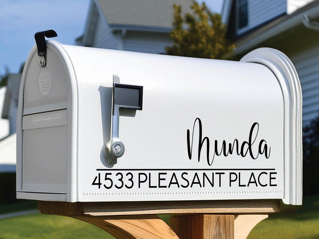 Easy-to-apply personalized mailbox decal kit