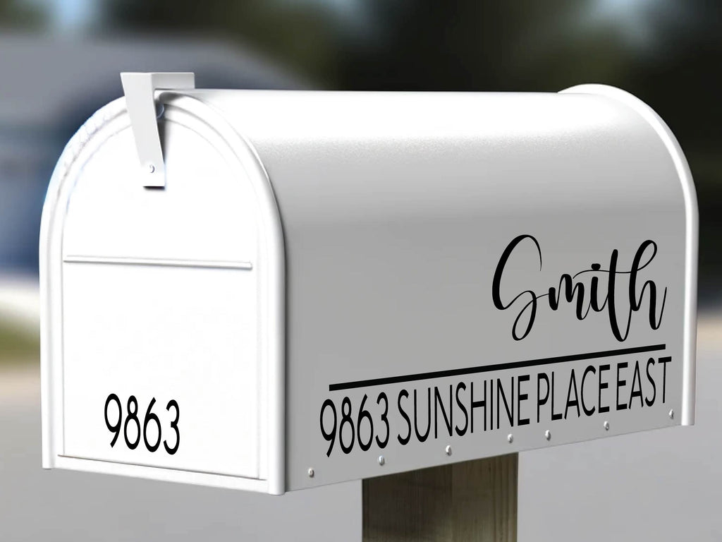 Mailbox upgraded with custom vinyl address and number stickers