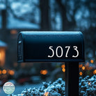 High-quality house numbers on black mailbox