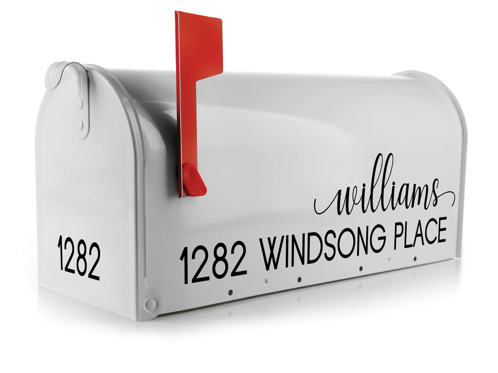 Custom mailbox lettering on outdoor mailbox showcasing vibrant personalized design.