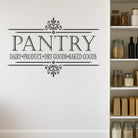 Pantry wall decal in modern vinyl lettering for kitchen decor