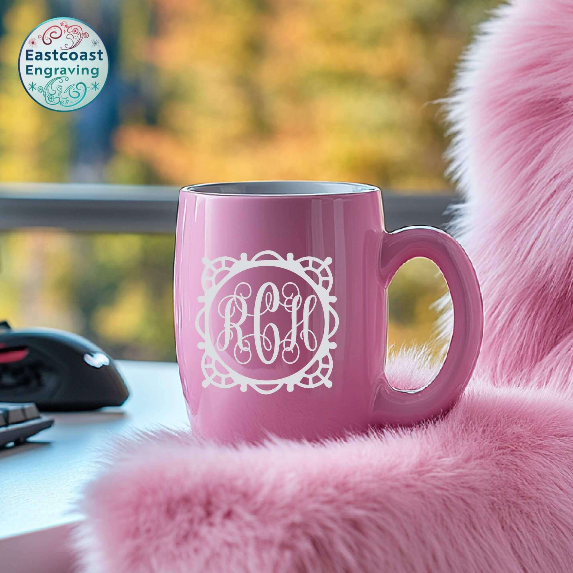 Monogram vinyl sticker for tumblers – waterproof and durable personalization