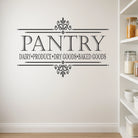 Pantry door vinyl decal applied in a contemporary kitchen