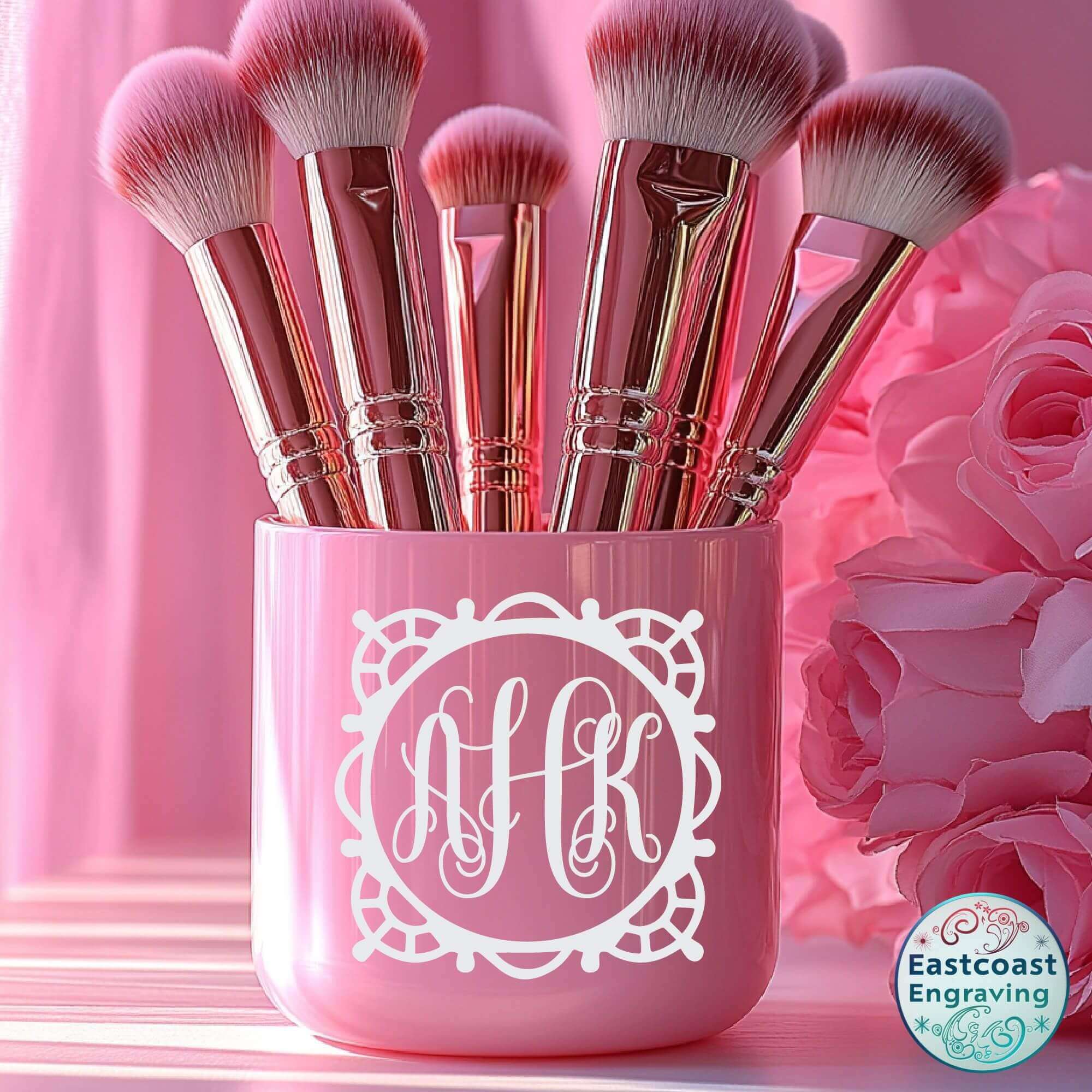 Monogram coffee mug decal with elegant design – great for gifts and decor