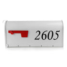 Stylish mailbox number decals in vibrant colors