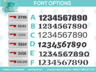 Reflective Mailbox Font Chart – Serif Font Options by Eastcoast Engraving