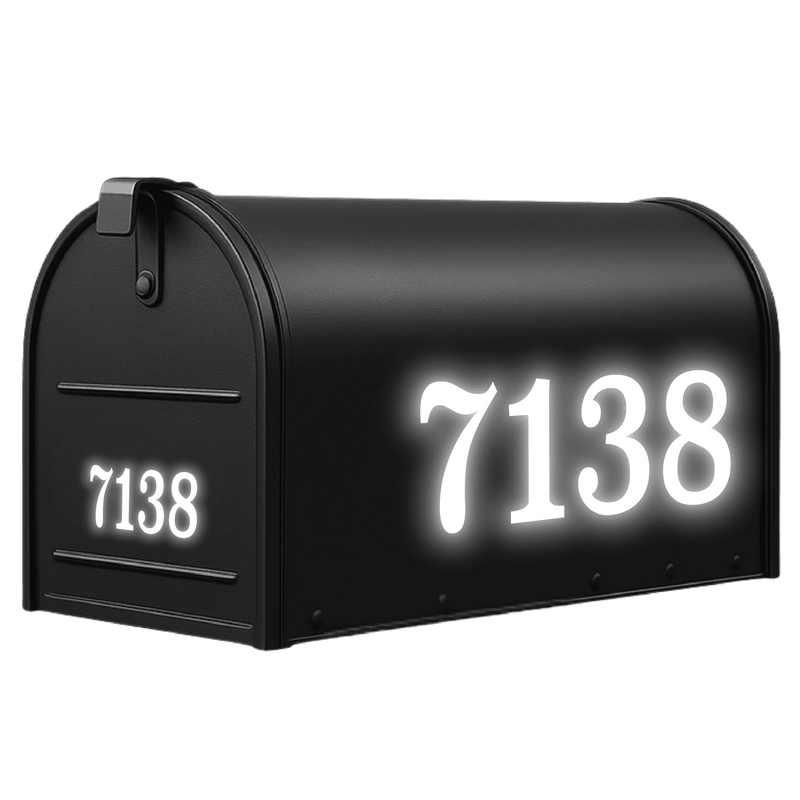 Reflective mailbox numbers
