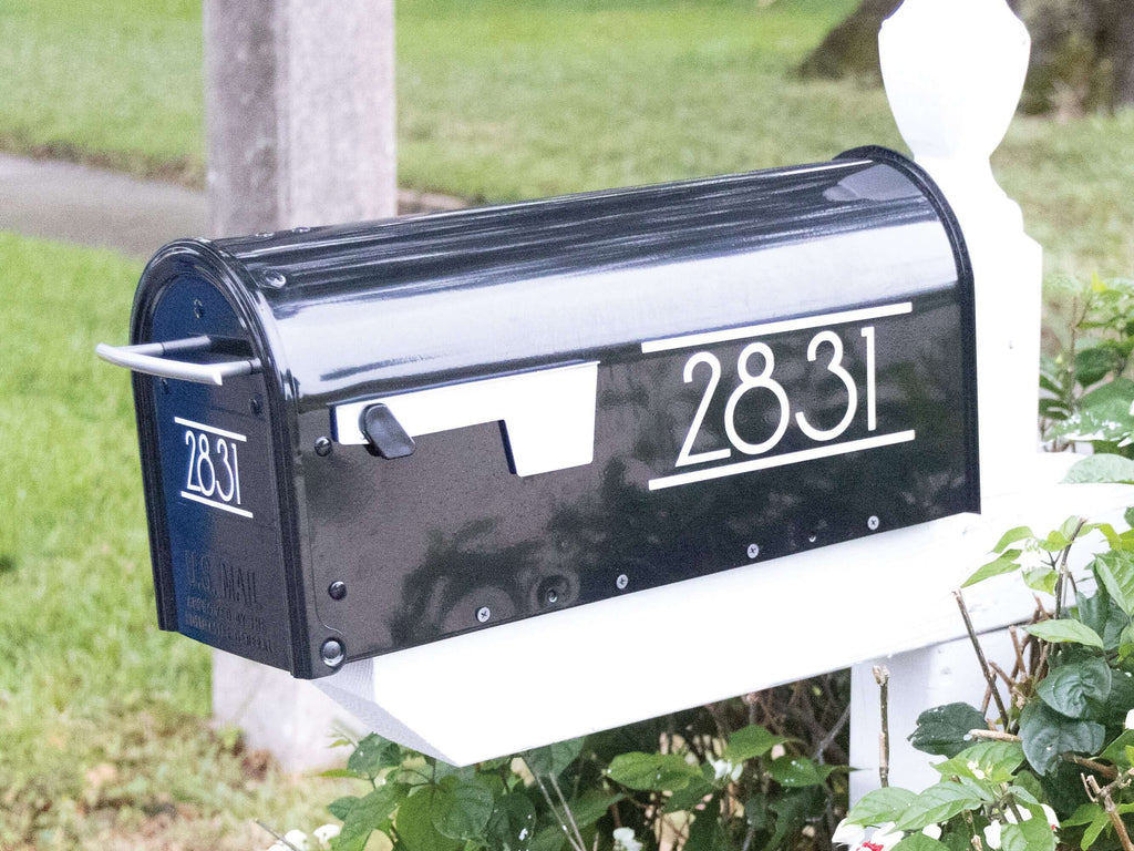 Modern Reflective Mailbox Decal: Customizable High-Visibility Numbers & Letters - Eastcoast Engraving