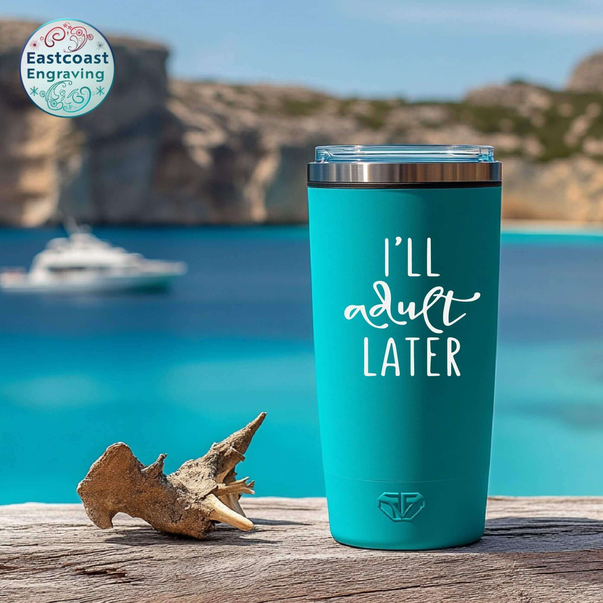 Sarcastic funny vinyl decal – I'll Adult Later sticker for tumblers, mugs & laptops