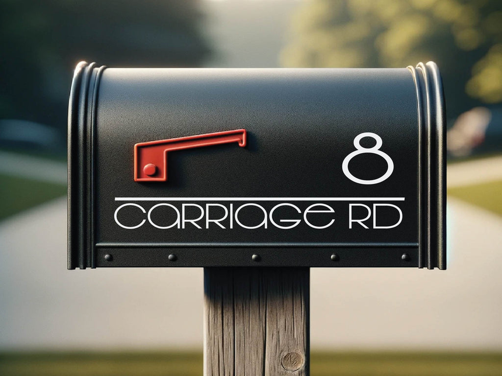 Stylish and durable custom mailbox sticker on urban mailbox