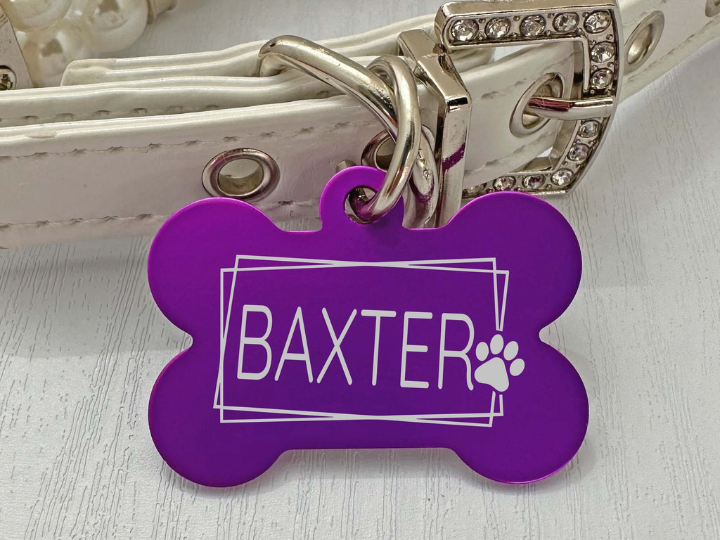 Customizable Artistic Paw Dog Tag – Durable & Colorful Pet ID - Eastcoast Engraving
