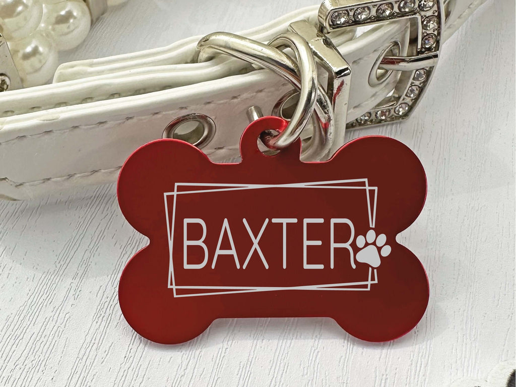 Customizable Artistic Paw Dog Tag – Durable & Colorful Pet ID - Eastcoast Engraving