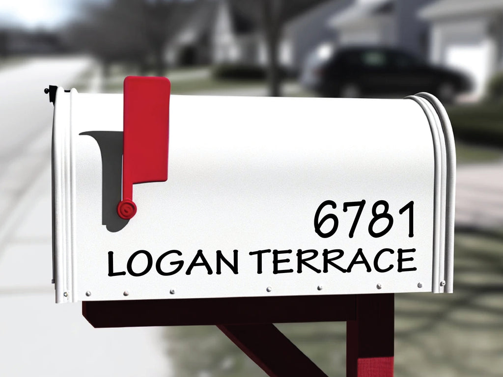 Stylish and personalized mailbox sticker enhancing home exterior